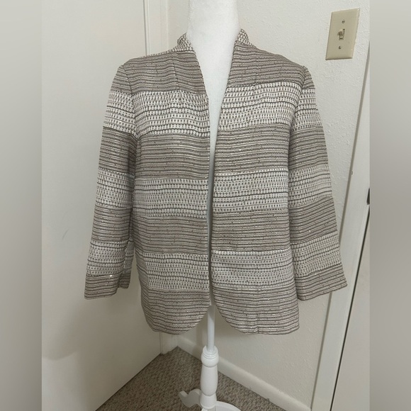 Chico’s SEQUINED TEXTURED JACKET Sz 1 (Med) - Picture 1 of 10